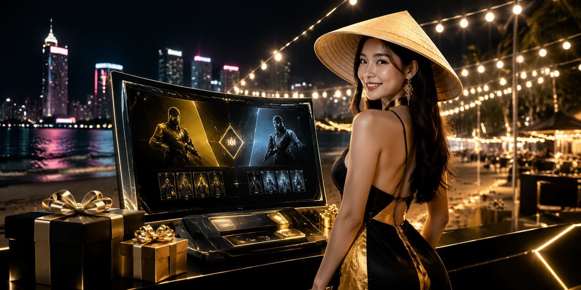 Người chơi TP.HCM trải nghiệm esports betting và casino trực tuyến với nón lá truyền thống làm phông nền