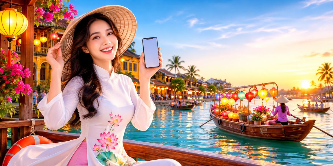 Người chơi xổ số và lottery tại bãi biển Hội An dưới ánh nắng buổi chiều